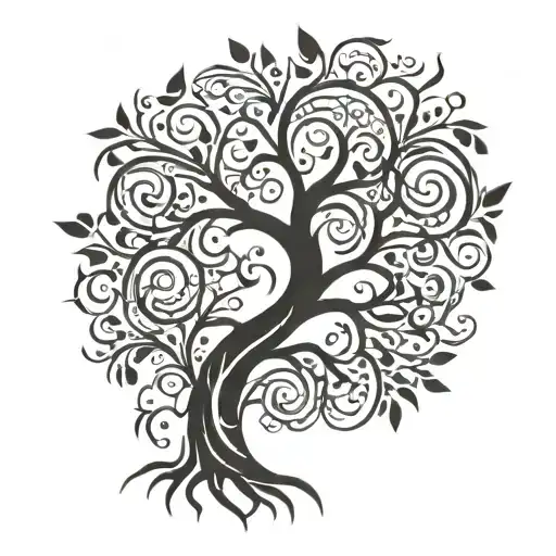 Presence Thankfulness Love Tree tattoo design idea