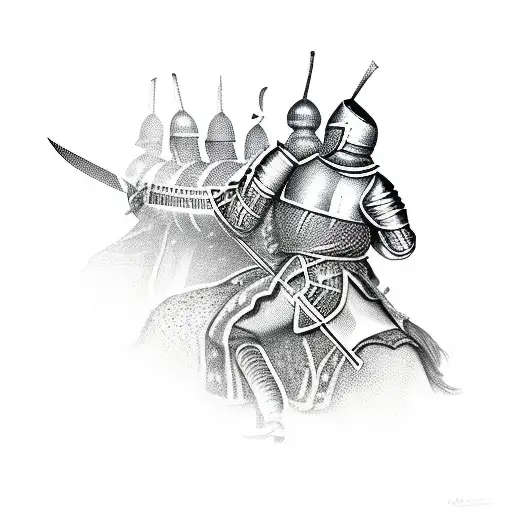 knife, knight, cossacks tattoo design idea