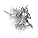 knife, knight, cossacks tattoo design idea