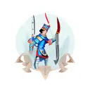 knife, knight, cossacks tattoo design idea