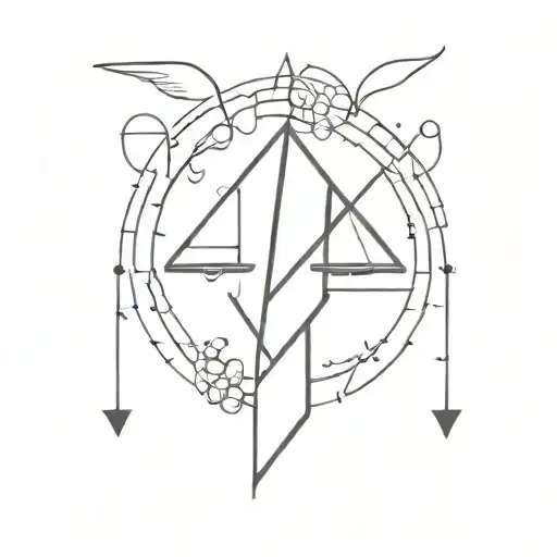 A graphic design inspired minimalist tattoo featuring elements from trap music culture tattoo design idea