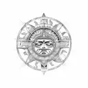 aztec sun tattoo design idea