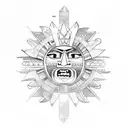 aztec sun tattoo design idea