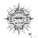 aztec sun tattoo design idea