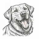 labrador dog with open mouth medieval style tattoo design idea