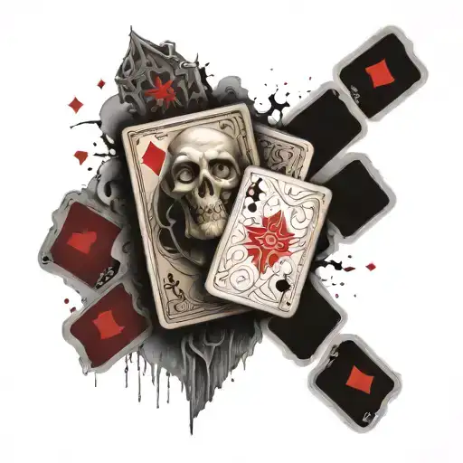 cards killer Fear tattoo design idea