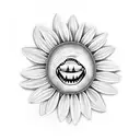 shark with gerber daisy tattoo design idea
