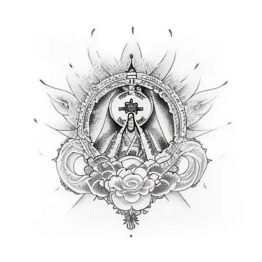 virgen con alas  tattoo design idea