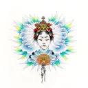 virgen con alas  tattoo design idea