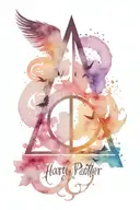 harry potter deathly hallows symbol with words always until the end  tattoo design idea