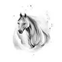  horse man crying  tattoo design idea