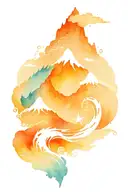 mountain and ocean wave merging tattoo design idea