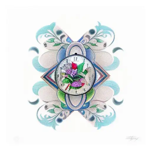 Hourglass with flowers "Always look after number one" tattoo design idea