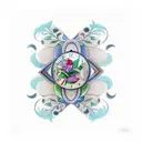 Hourglass with flowers "Always look after number one" tattoo design idea