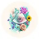 Hourglass with flowers "Always look after number one" tattoo design idea