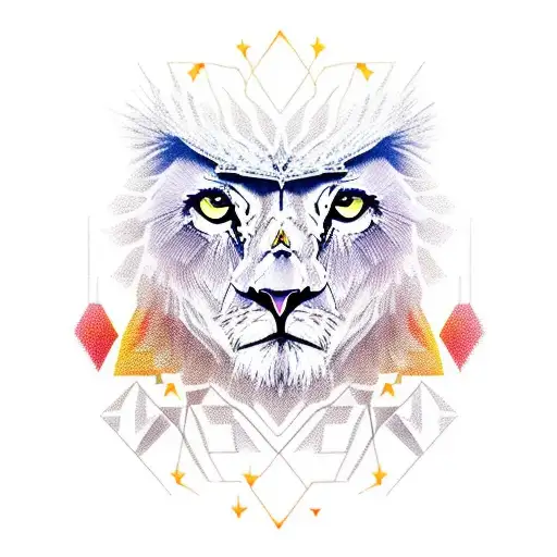 Lion, owl, sunrise, "I am a powerful, wise and inspiring man" tattoo design idea