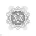 The circular tattoo design will be approximately 6 inches in diameter, fitting perfectly on your arm. The central emblem tattoo design idea