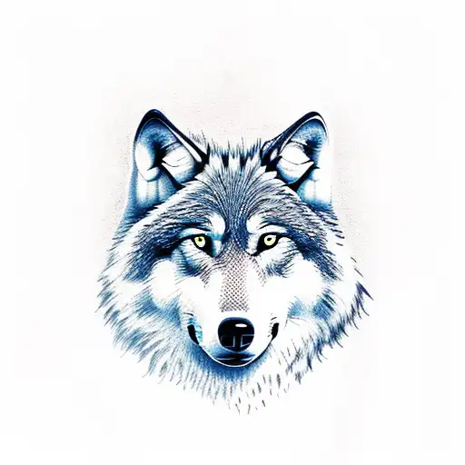 wolf with celta simbols tattoo design idea