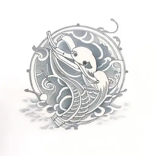 stork tattoo design idea