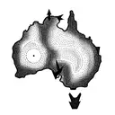 australia map kangaroo compass tattoo design idea