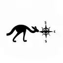 australia map kangaroo compass tattoo design idea