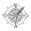 australia map kangaroo compass tattoo design idea