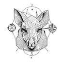 australia map kangaroo compass tattoo design idea