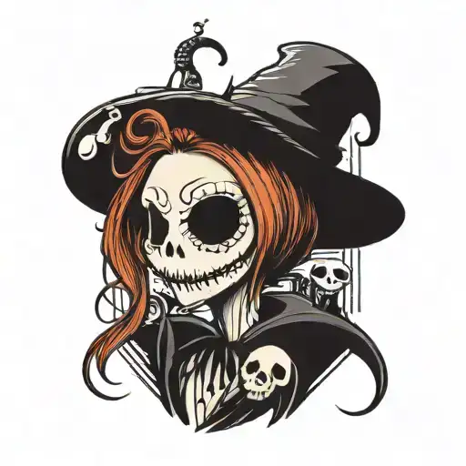 I would like a tattoo with jack Skellington, Sally, oogie boogie, Edward Scissorhands, Emily the strange, Daria, the cor tattoo design idea