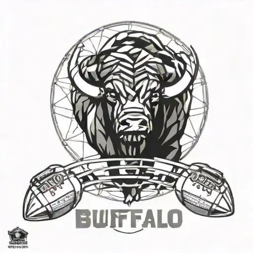 A geometric design incorporating CU football colors and a buffalo silhouette tattoo design idea