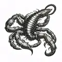 black scorpion tattoo design idea