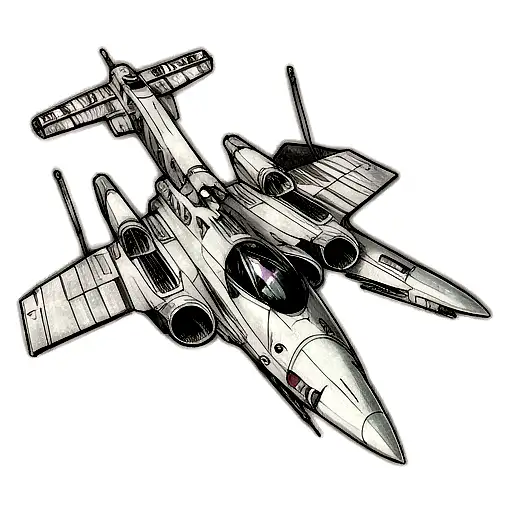 jedi starfighter outline tattoo design idea