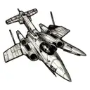 jedi starfighter outline tattoo design idea