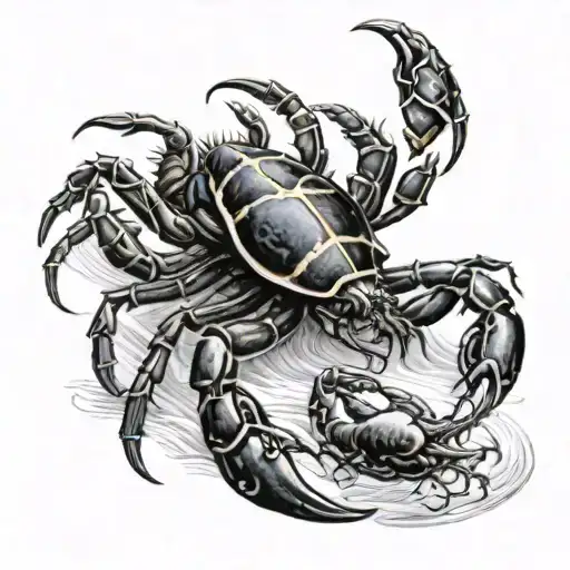 scorpion and crab tattoo design idea