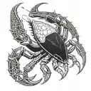 A futuristic scorpion and crab hybrid design tattoo design idea