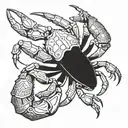A futuristic scorpion and crab hybrid design tattoo design idea