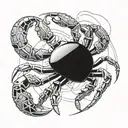 A futuristic scorpion and crab hybrid design tattoo design idea