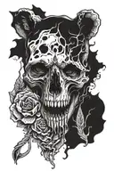 Bear skull tattoo design idea
