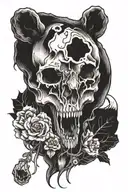 Bear skull tattoo design idea
