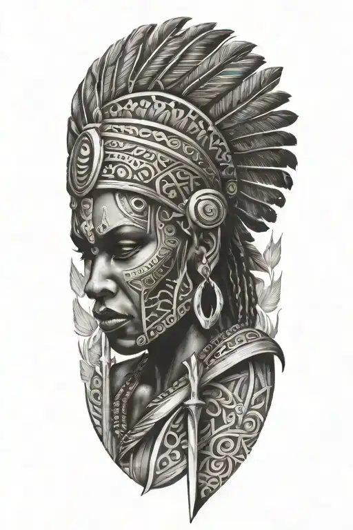 African Spear tattoo design idea