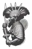 African Warrior Protector leader provider family tattoo design idea