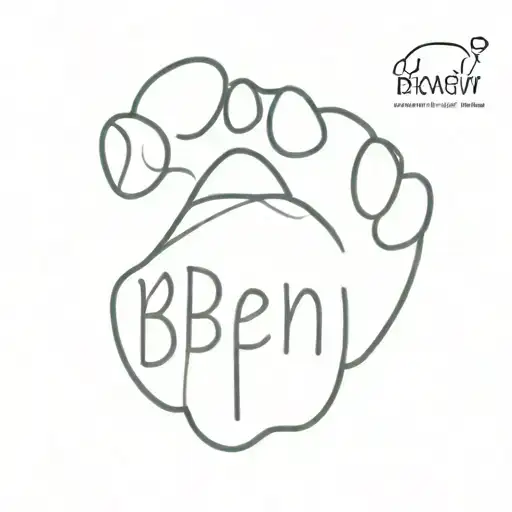 A dog paw print with name Ben tattoo design idea
