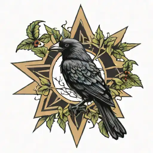 poison tree crow star   tattoo design idea