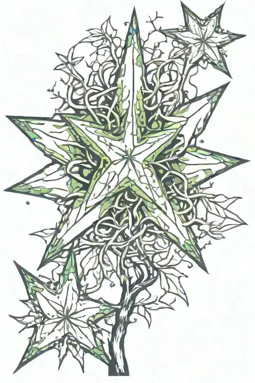 poison tree star tattoo design idea