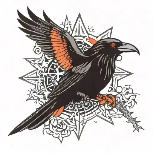 poison tree crow star tattoo design idea