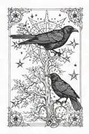 poison tree crow star tattoo design idea
