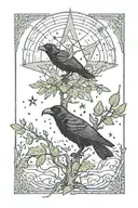 poison tree crow star tattoo design idea