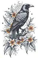 poison tree crow star tattoo design idea
