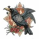 poison tree crow star   tattoo design idea
