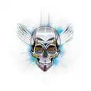 skull based on double headed eagle tattoo design idea