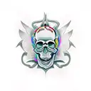 skull based on double headed eagle tattoo design idea